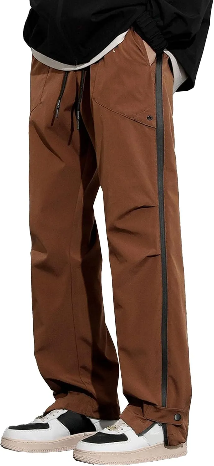 DGHM-JLMY Men's Sweatpants Baggy Track Pants Straight Leg Outdoor Hiking Cargo Pants Drawstring Casual Comfort Trousers