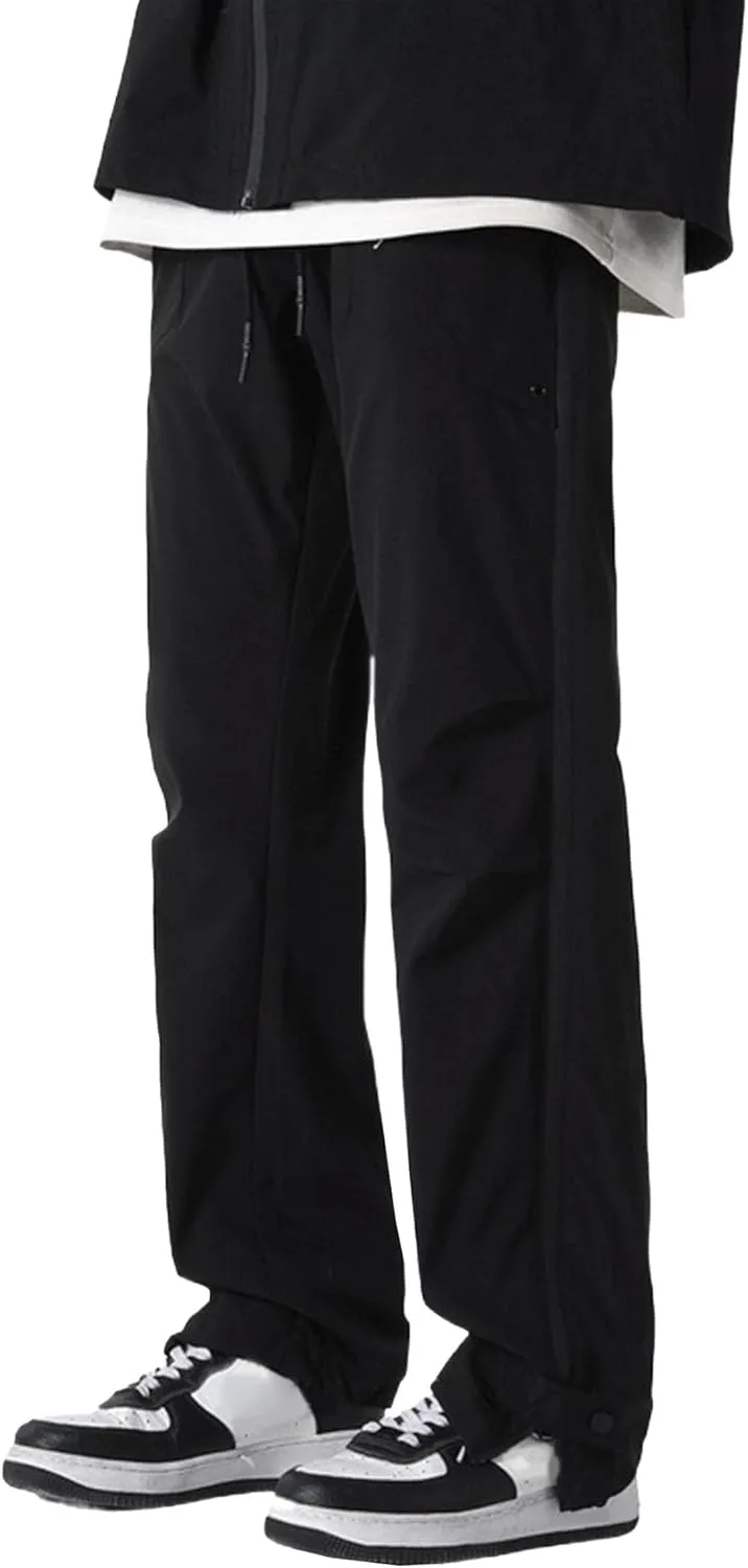 DGHM-JLMY Men's Sweatpants Baggy Track Pants Straight Leg Outdoor Hiking Cargo Pants Drawstring Casual Comfort Trousers