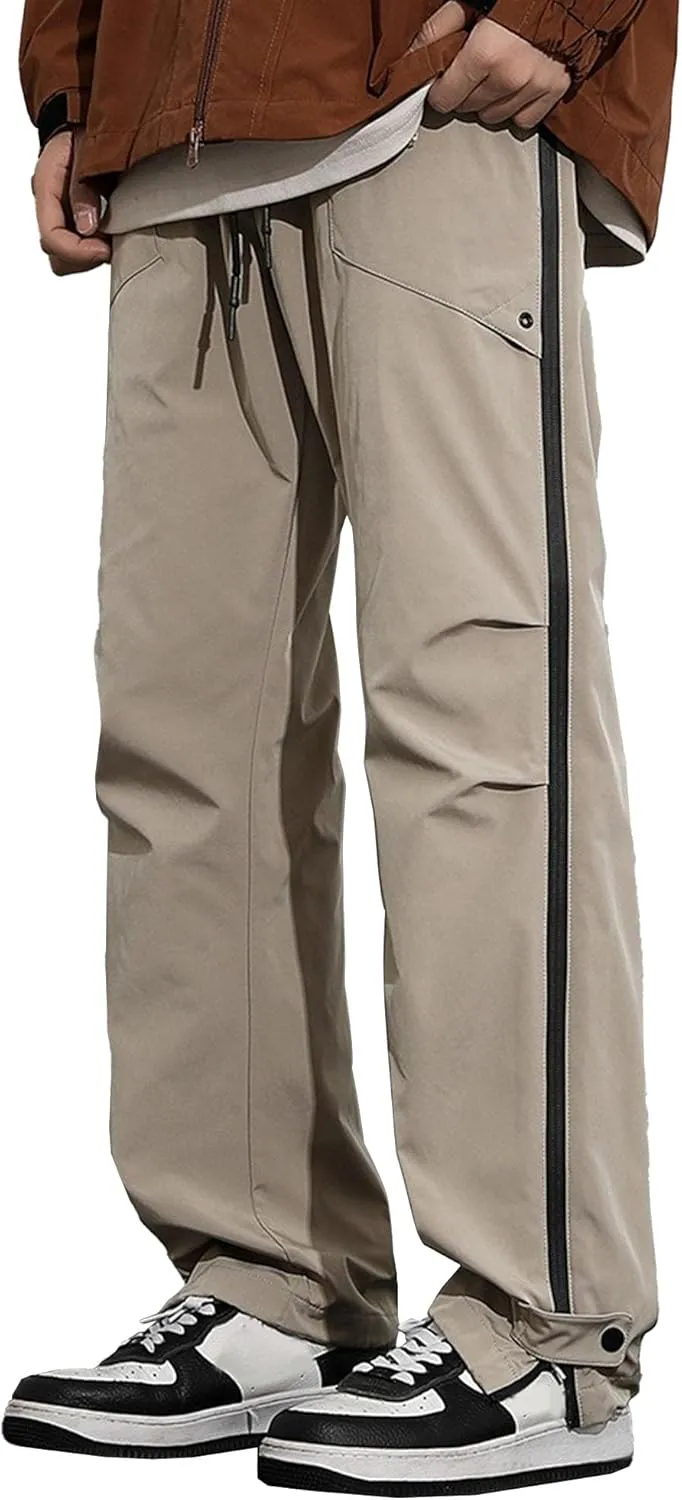 DGHM-JLMY Men's Sweatpants Baggy Track Pants Straight Leg Outdoor Hiking Cargo Pants Drawstring Casual Comfort Trousers