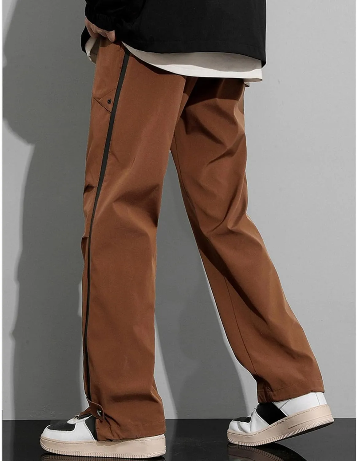 DGHM-JLMY Men's Sweatpants Baggy Track Pants Straight Leg Outdoor Hiking Cargo Pants Drawstring Casual Comfort Trousers