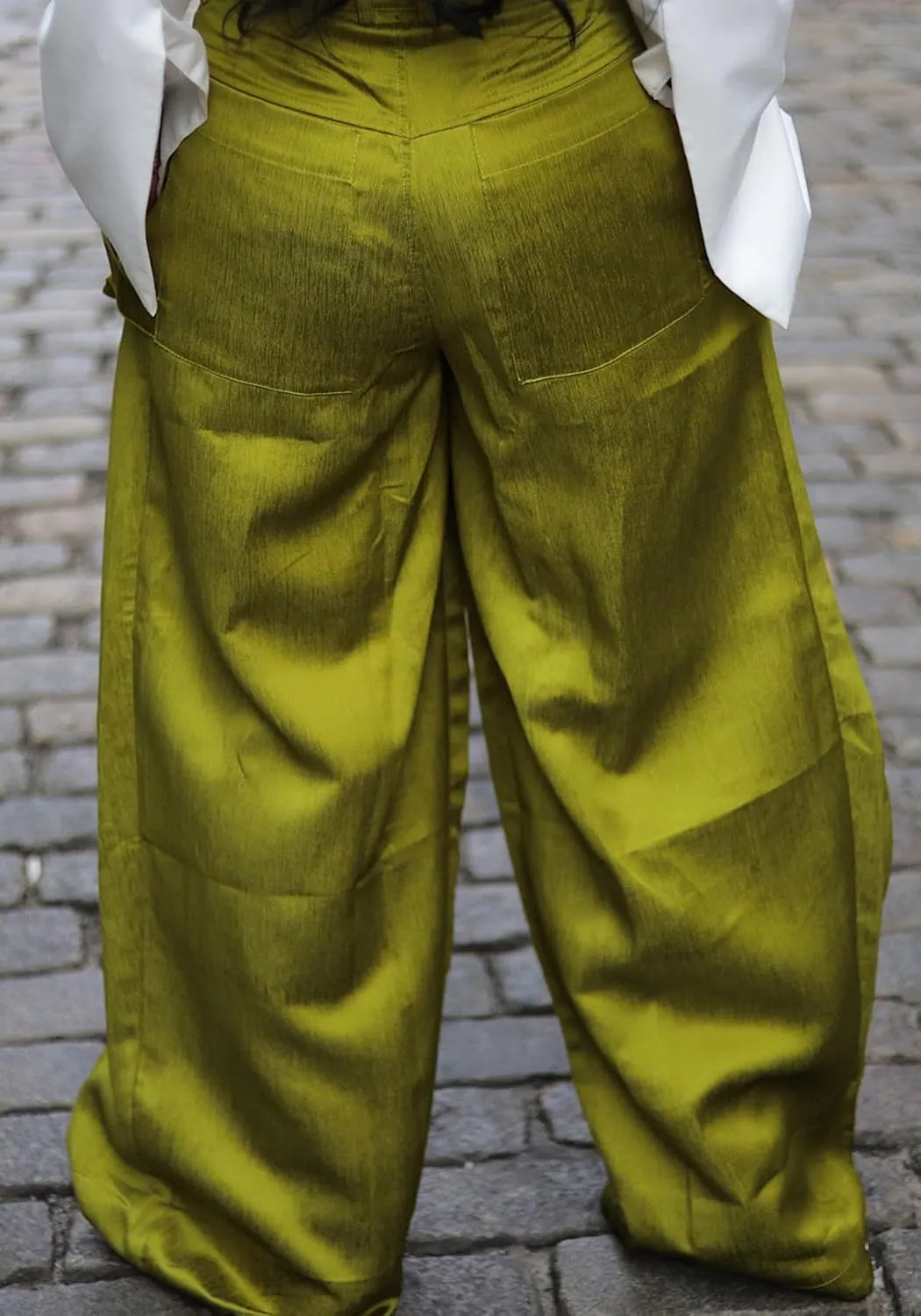 DINGANG High Waisted Wide Leg Cargo Pants Women Flowy Casual Pants with Zippers Pockets