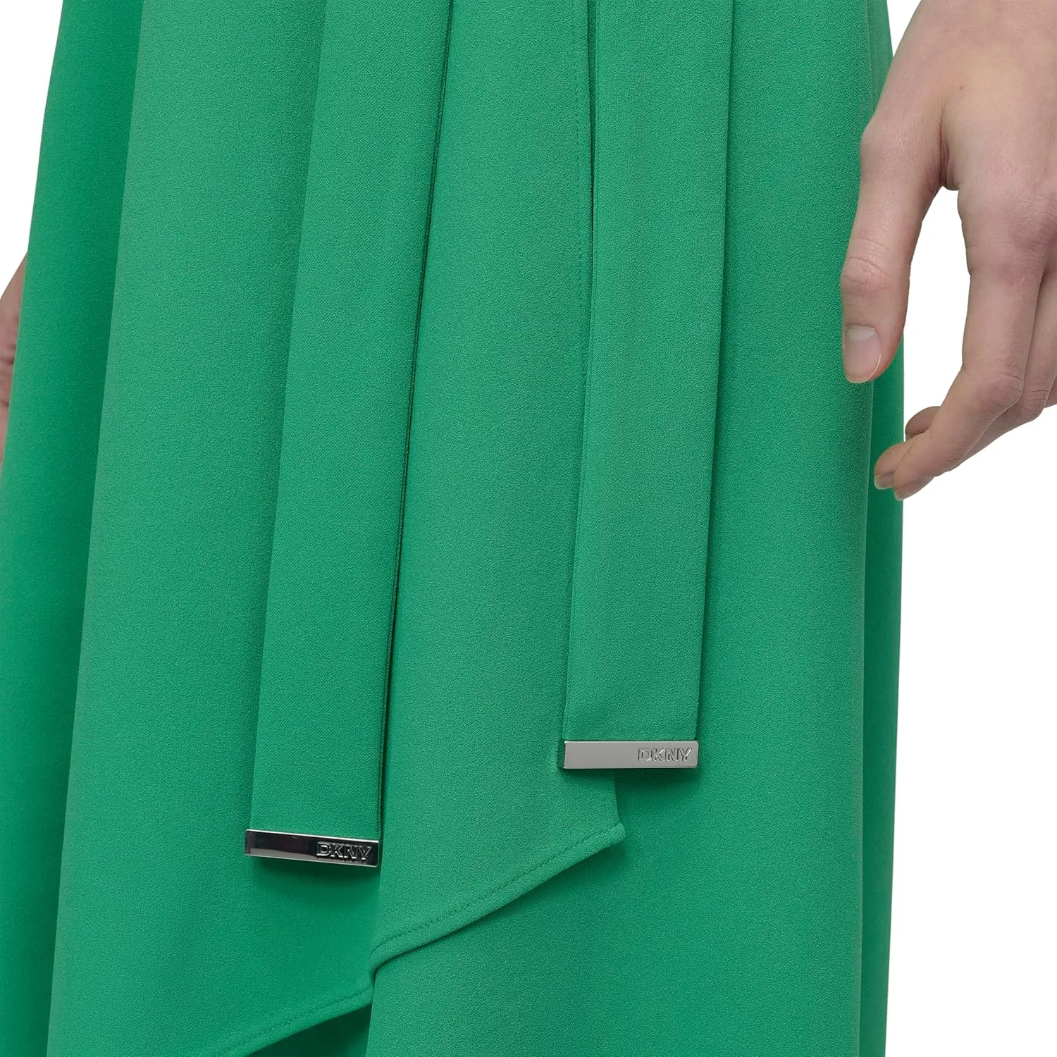 DKNY womens Flutter Sleeve Fit and Flare Midi Dress