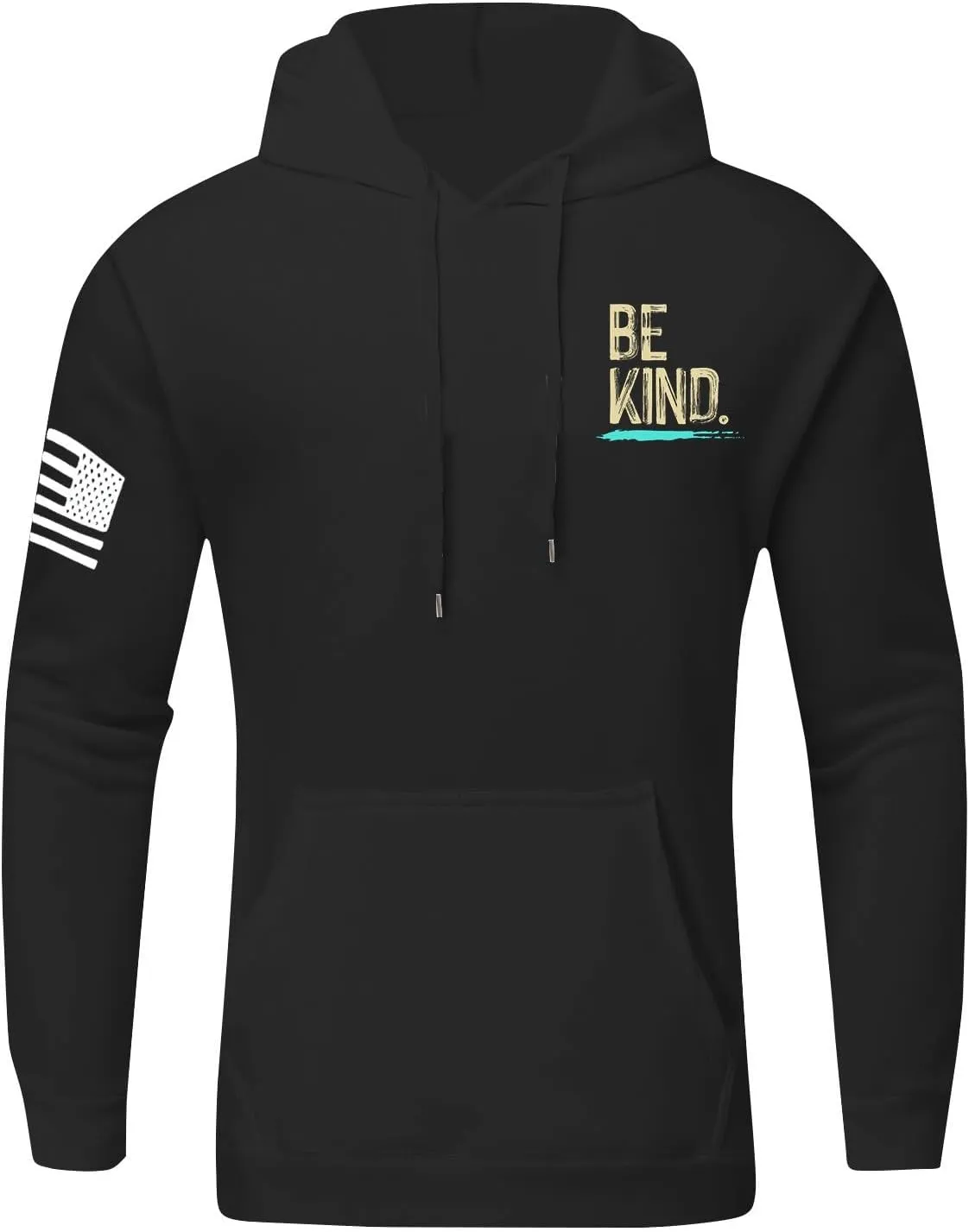 DOPOCQ Mens Hoodies Pullover Be Kind Print Casual Long Sleeve Sweatshirts Oversized Hooded Collar Drawstring Pullover