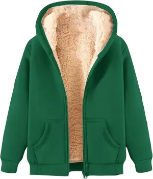 evzosrz Mens Winter Hoodies Fleece Sherpa Lined Coats Zip Up Warm Sweatshirt Jackets Casual Thick Thermal Hoodies Cardigan