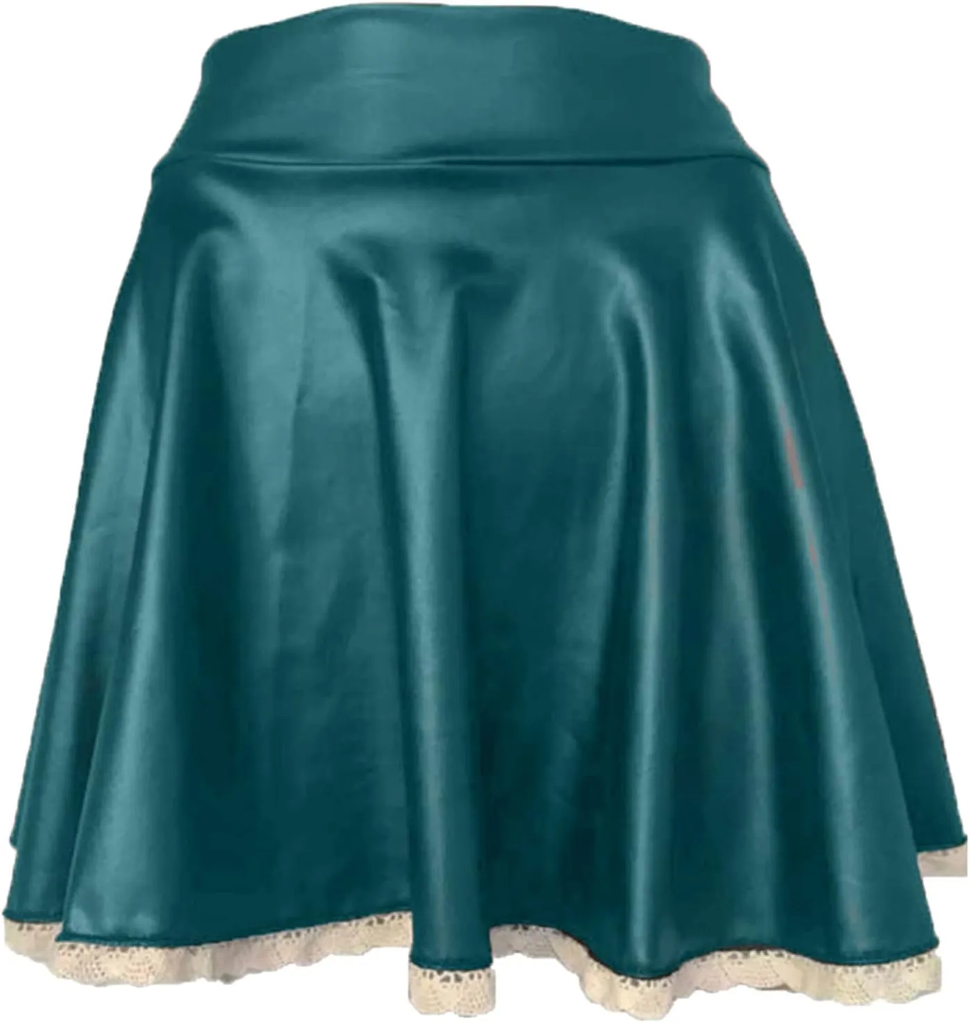 FFFG Flared Casual Pleated Fashion A Line Women's Skirt Mini Shiny Skirt Long Skirt Size Large