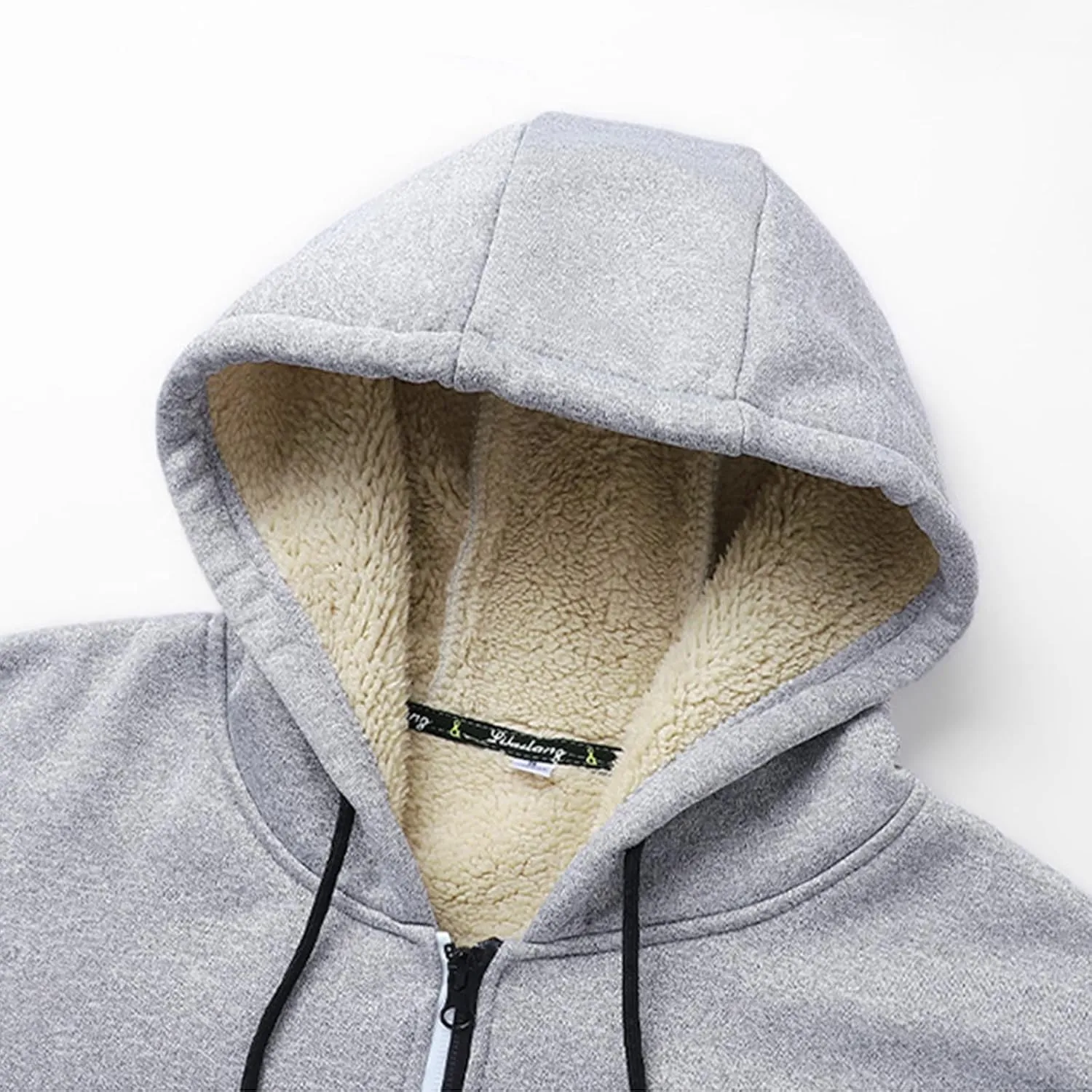 Fleece Lined Jackets for Men Zip Up Hoodie Heavyweight Winter Coats Sweatshirt Fleece Sherpa Lined Warm Jacket