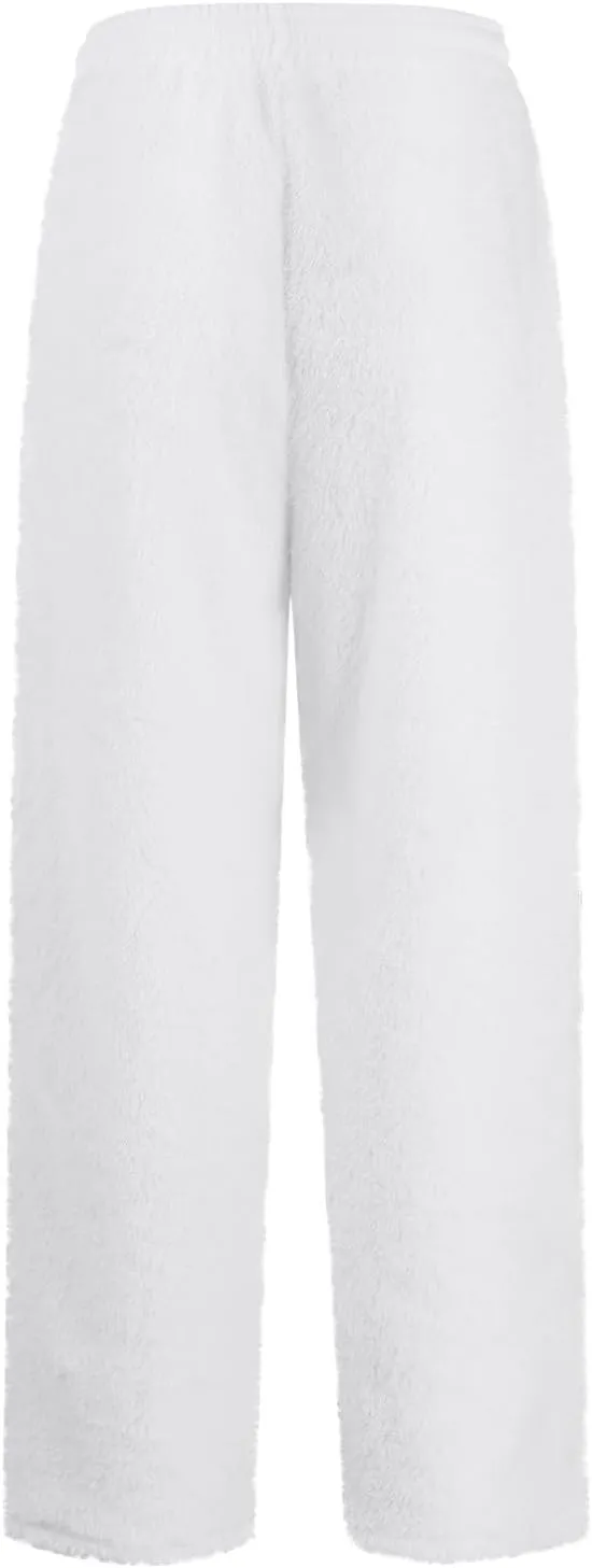Fleece Lined Sweatpants Women Wide Leg Sweatpants Baggy Fleece Joggers Loose High Waisted Workout Lounge Pants