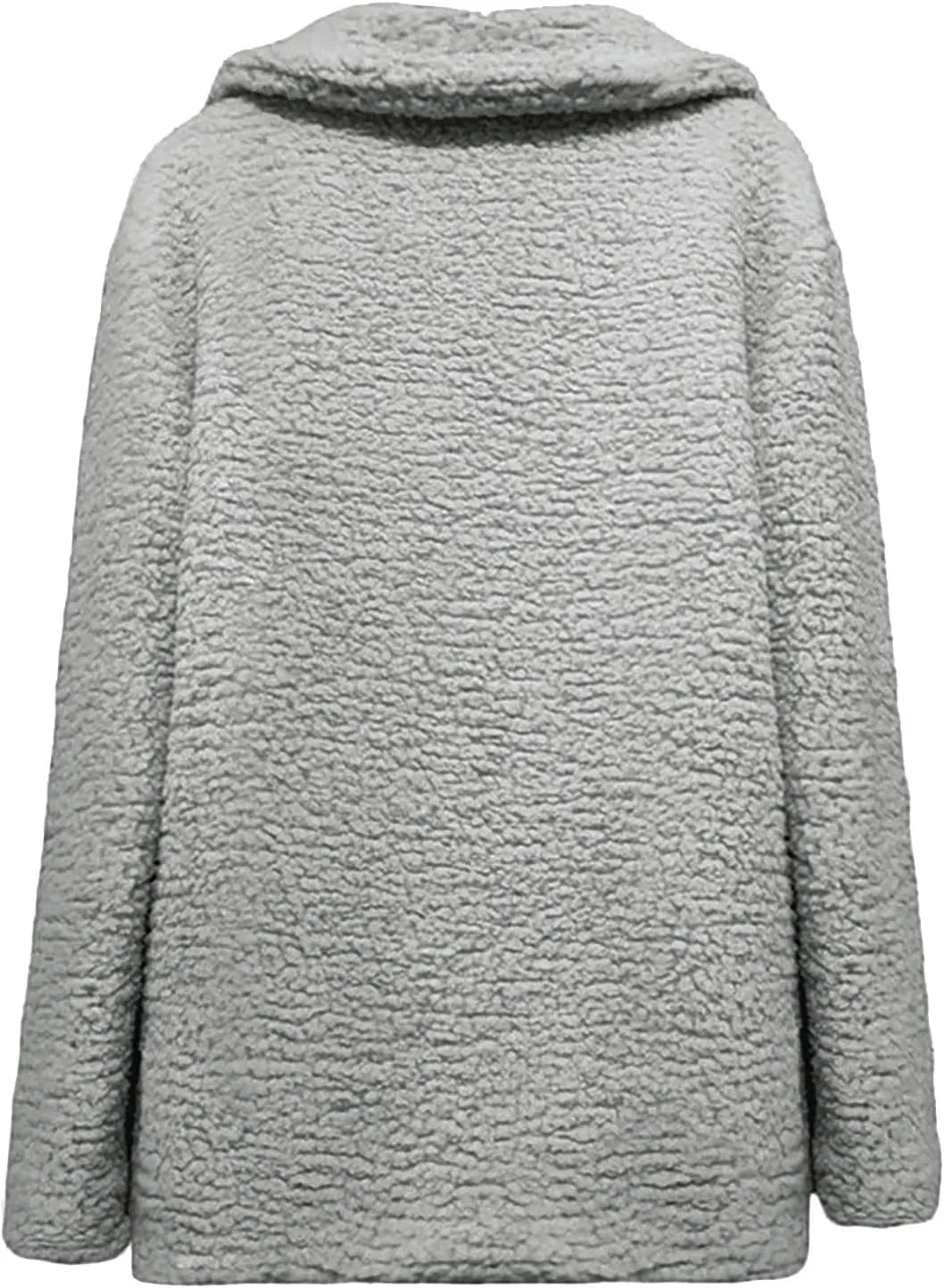 Fleece Womens Jacket Faux Cardigan Loose Turn Down Button Coat Fleece Jackets Long Sleeve Fleece Women Polar Fleece