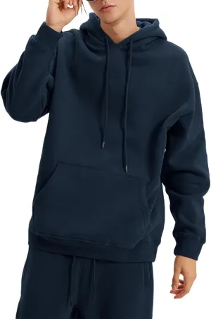 Flygo Mens Hoodie Oversized Fleece Pullover Fashion Hoodies Casual Long Sleeve Hooded Sweatshirt Streetwear