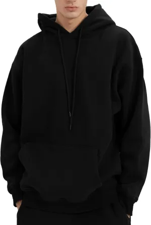 Flygo Mens Hoodie Oversized Fleece Pullover Fashion Hoodies Casual Long Sleeve Hooded Sweatshirt Streetwear