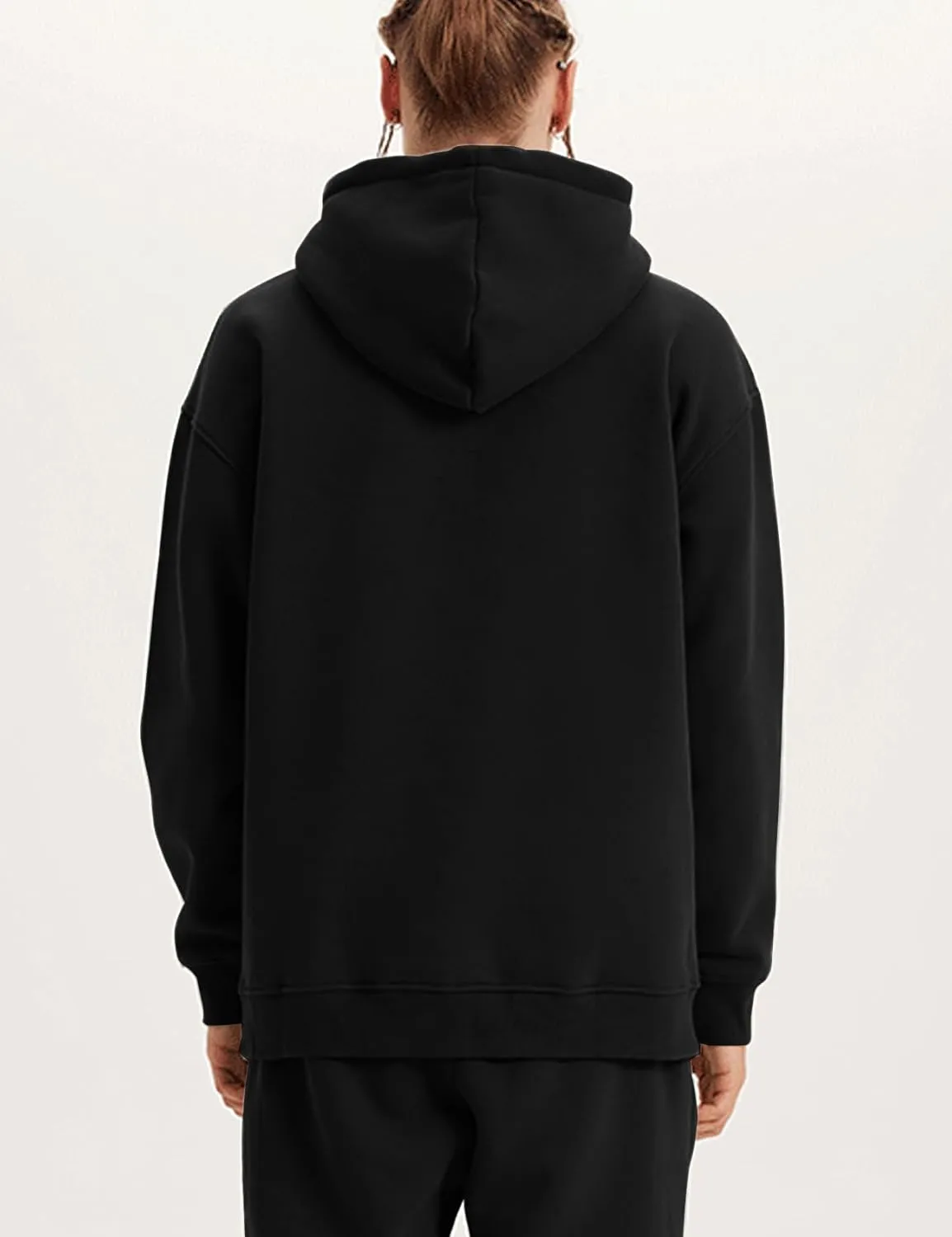 Flygo Mens Hoodie Oversized Fleece Pullover Fashion Hoodies Casual Long Sleeve Hooded Sweatshirt Streetwear