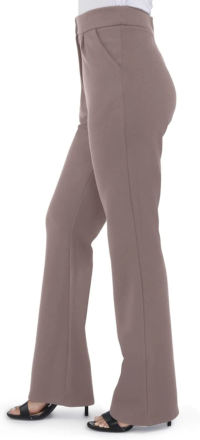 Fruit of the Loom Women's High Waisted Pleated Fit and Flare Pants