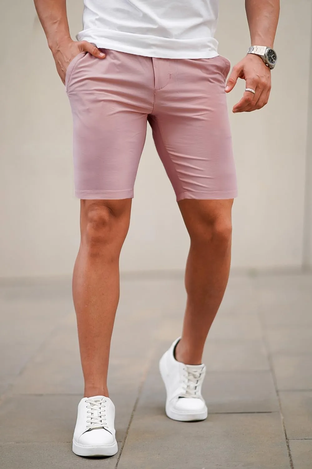 GINGTTO Mens Slim Fit Shorts 9" Inseam Stretch Chino Shorts