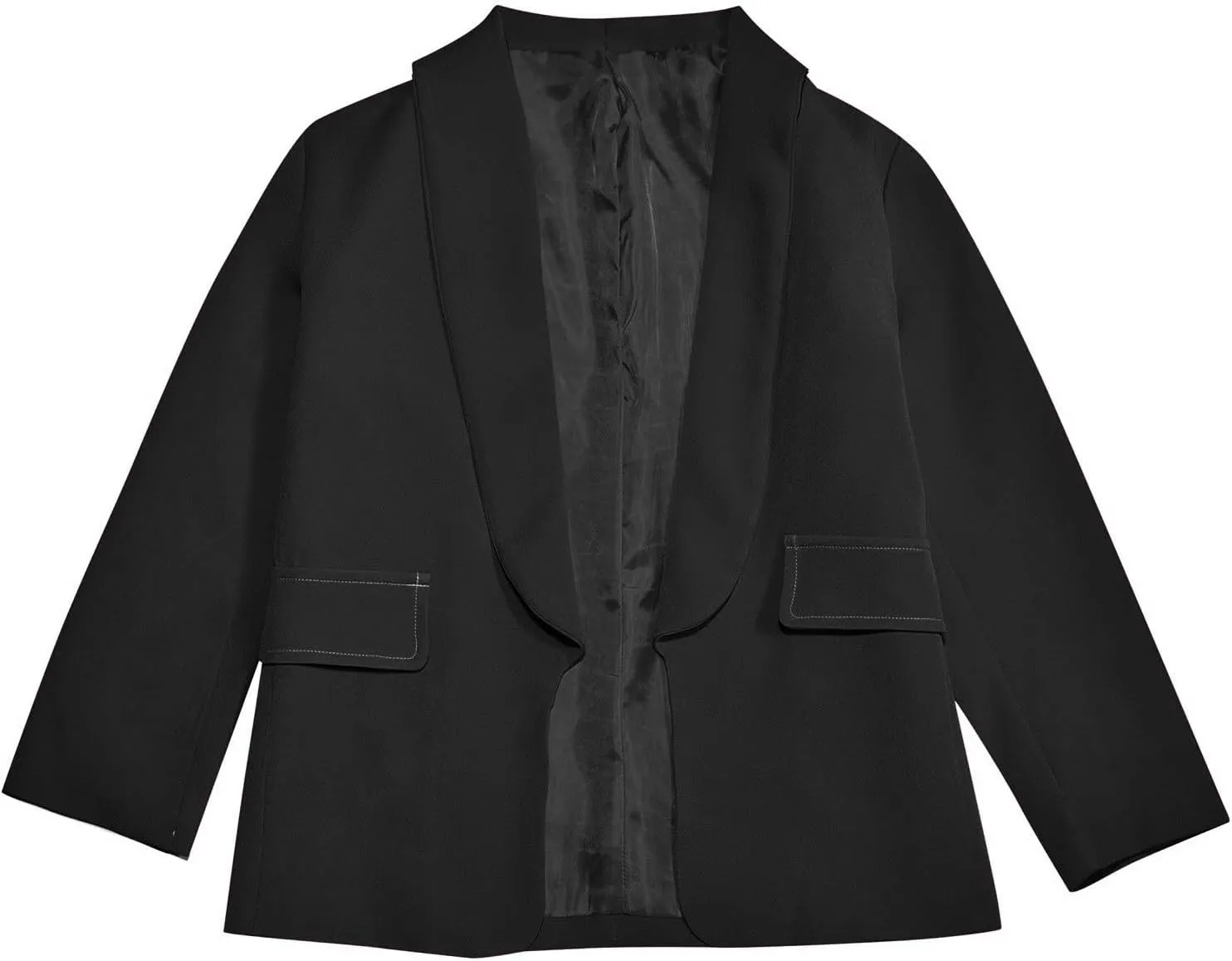 Girls Blazer Long Sleeve Shawl Collar Formal Blazers Suit Solid Jacket Open Front Inner Pocket for Kids