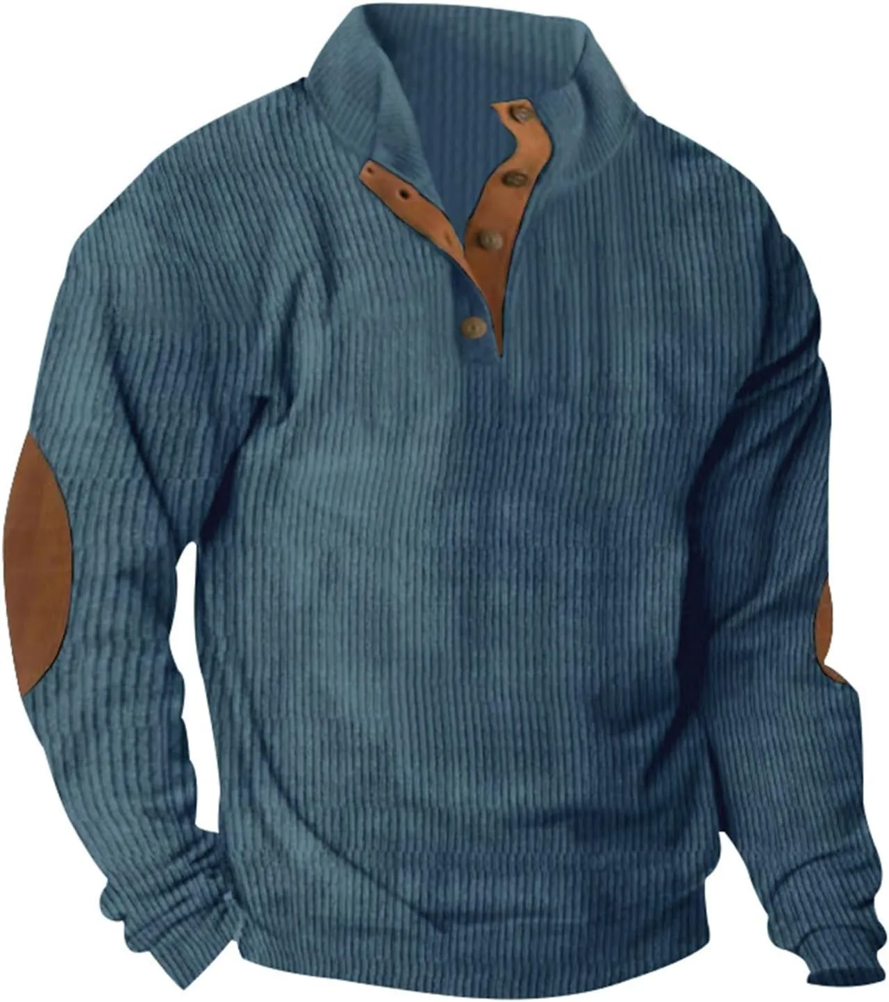 GOFULY Men'S Fashion Hoodies & Sweatshirts Corduroy Henley Pullover Lapel Collar Butto Down Sweaters Stand Collar Shirts