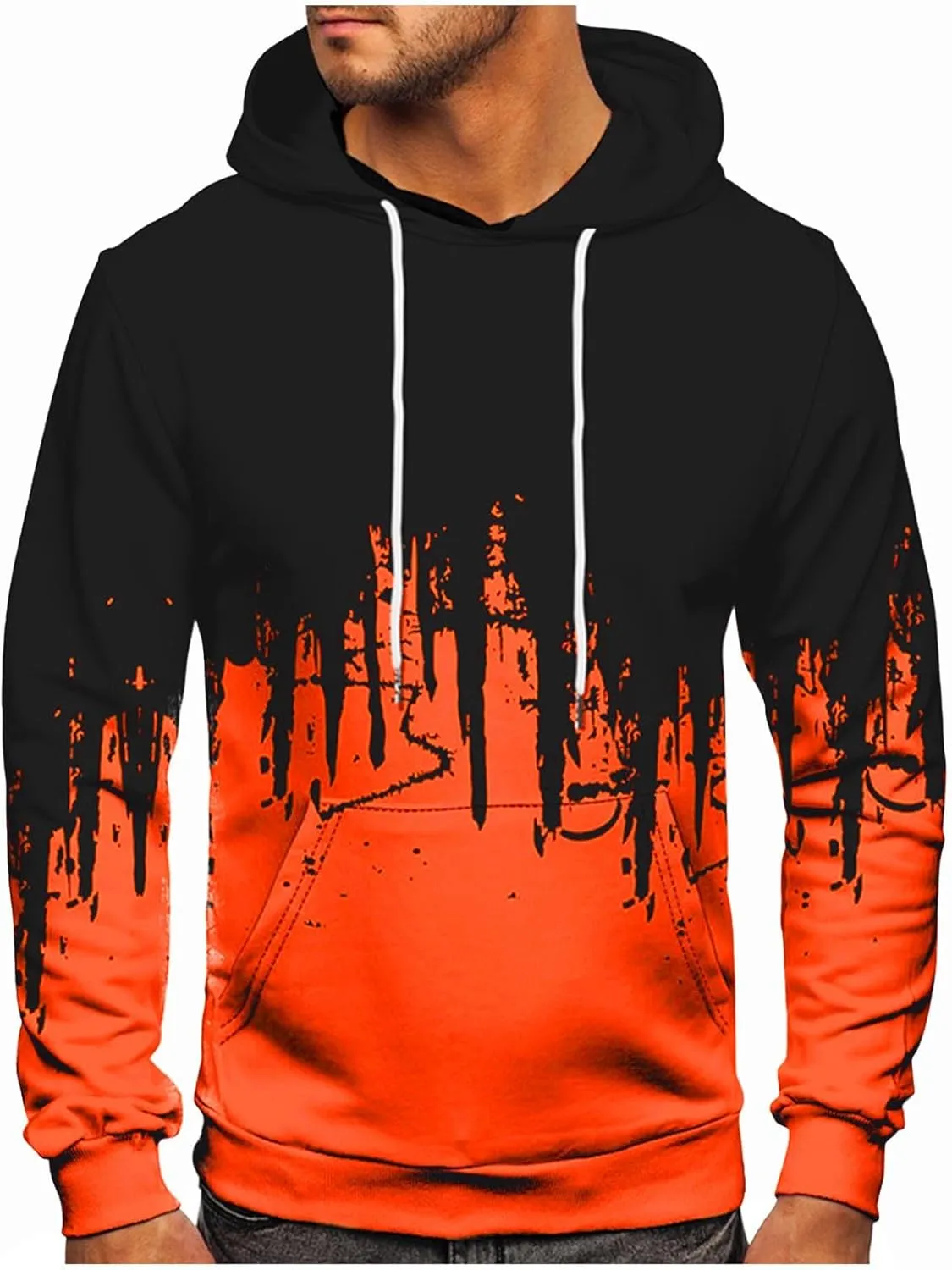 GOFULY Mens Graphic Hoodies Lightweight 3D Print Sweatshirts Fall Winter Outdoors Pullover Long Sleeve Outfits With Pockets