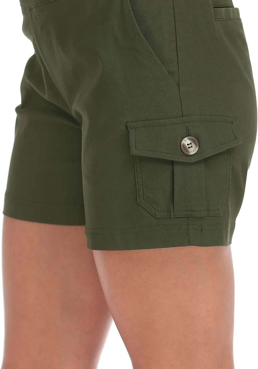 HDE Women's Cargo Shorts with Pockets High Waisted Pull On Stretch Casual Shorts