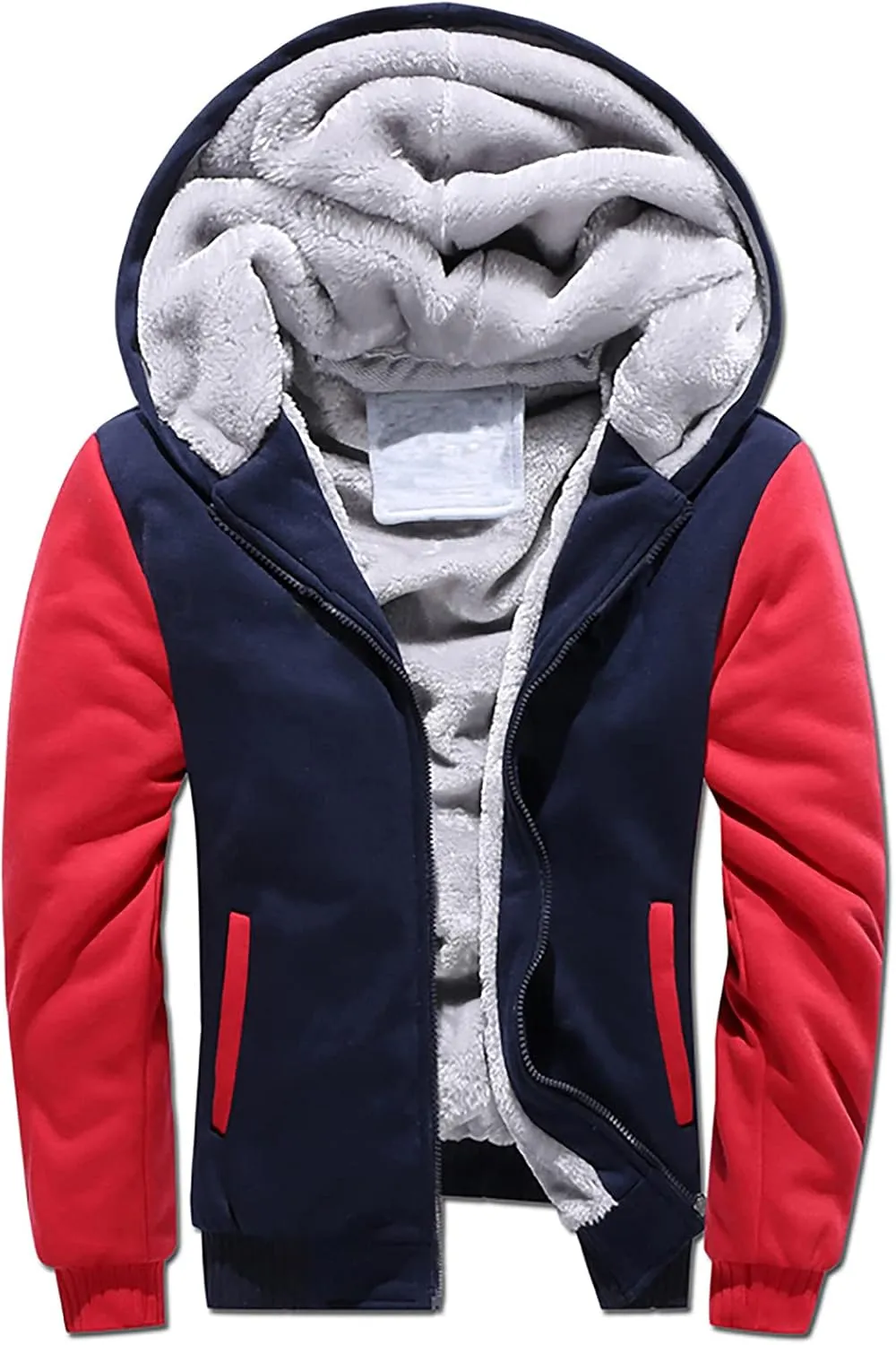 Heavyweight Winter Sweatshirt Thick Fleece Sherpa Lined Warm Jacket Big Tall Zip Up Mens Hoodie Outerwear Coats
