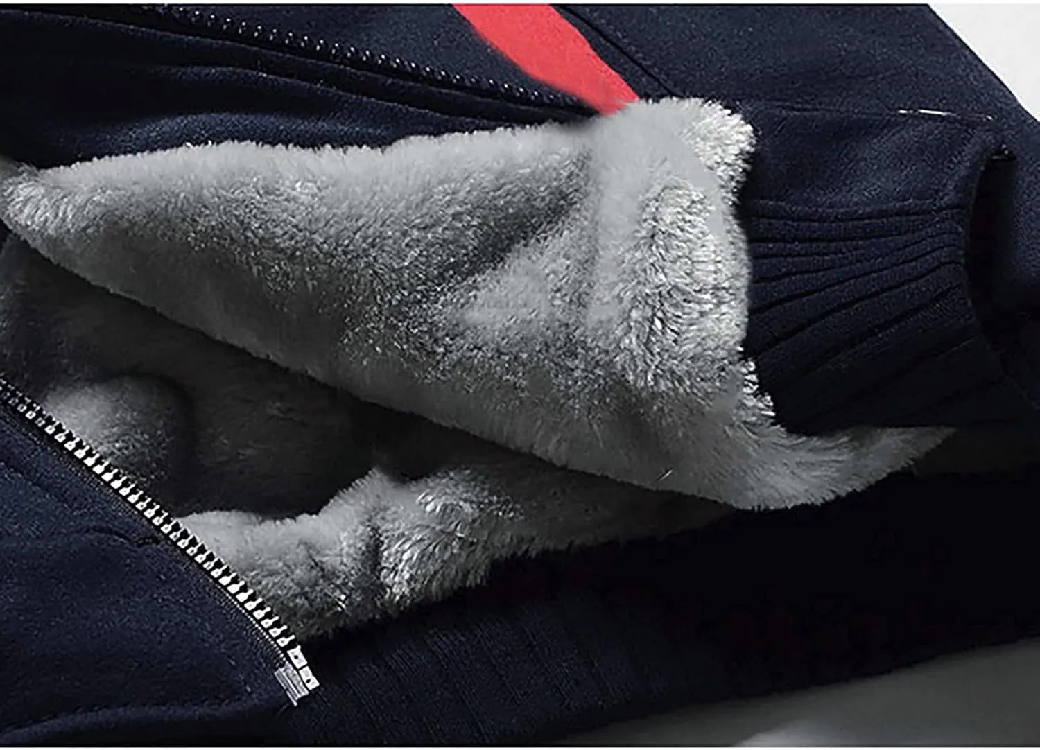 Heavyweight Winter Sweatshirt Thick Fleece Sherpa Lined Warm Jacket Big Tall Zip Up Mens Hoodie Outerwear Coats