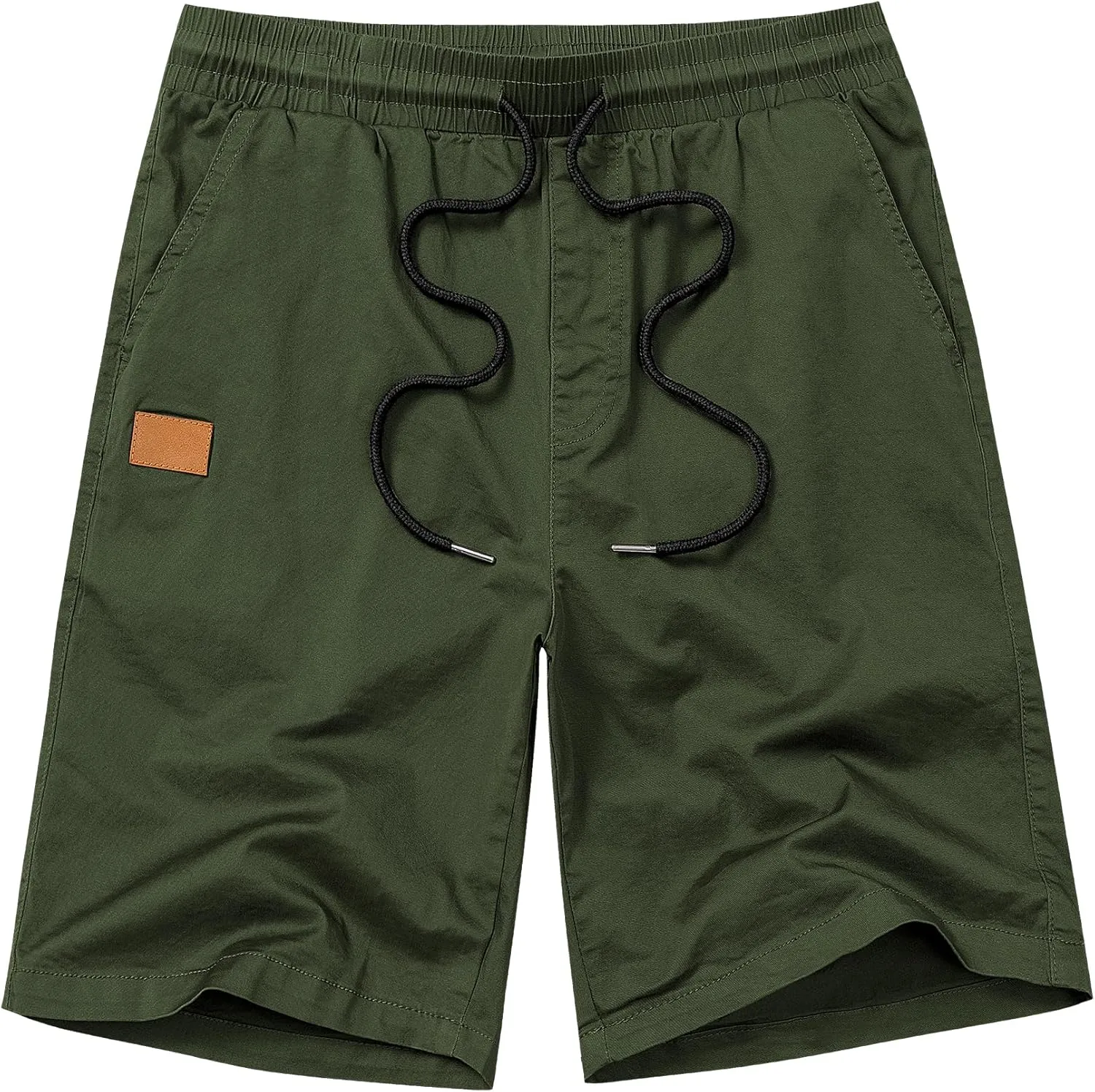 HHZ Men's Stretch Cotton Casual Dress Shorts Twill Stretch Summer Beach Chino Drawstring Work Shorts