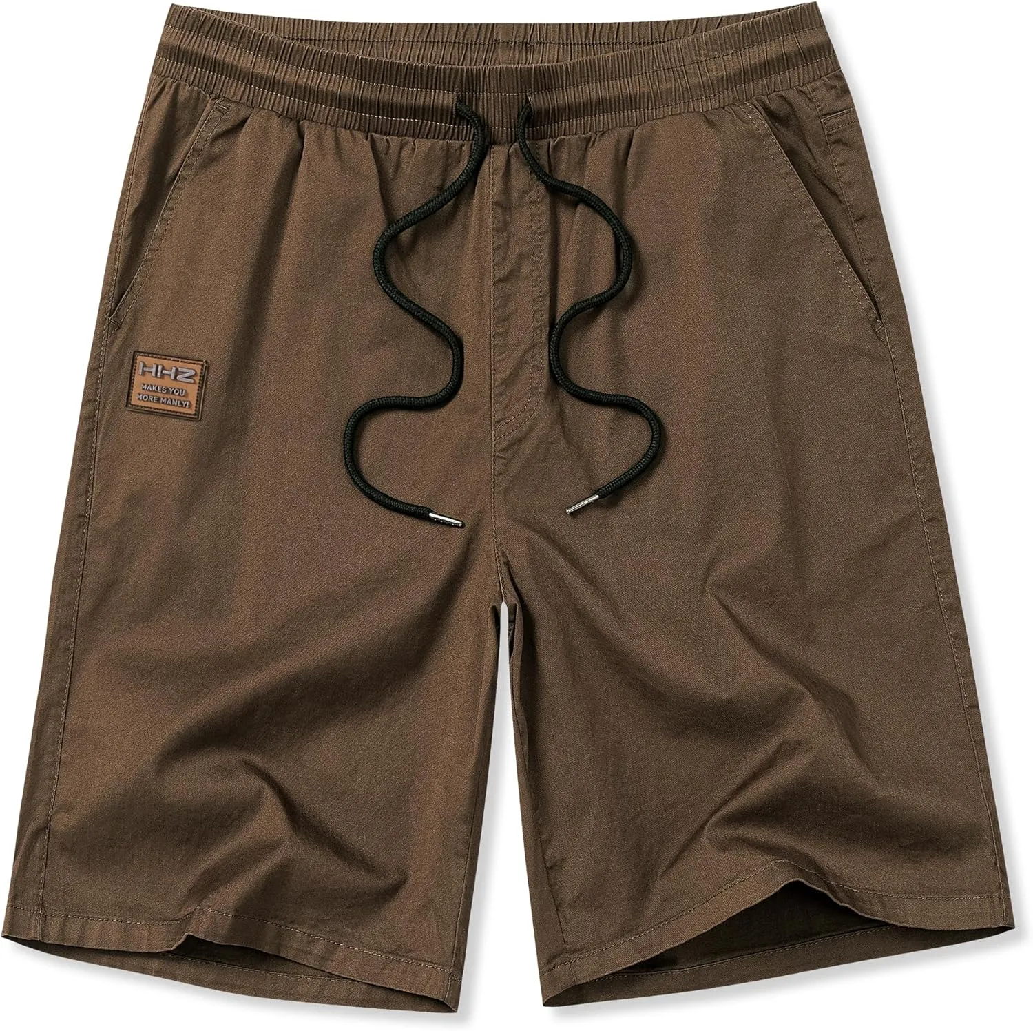 HHZ Men's Stretch Cotton Casual Dress Shorts Twill Stretch Summer Beach Chino Drawstring Work Shorts