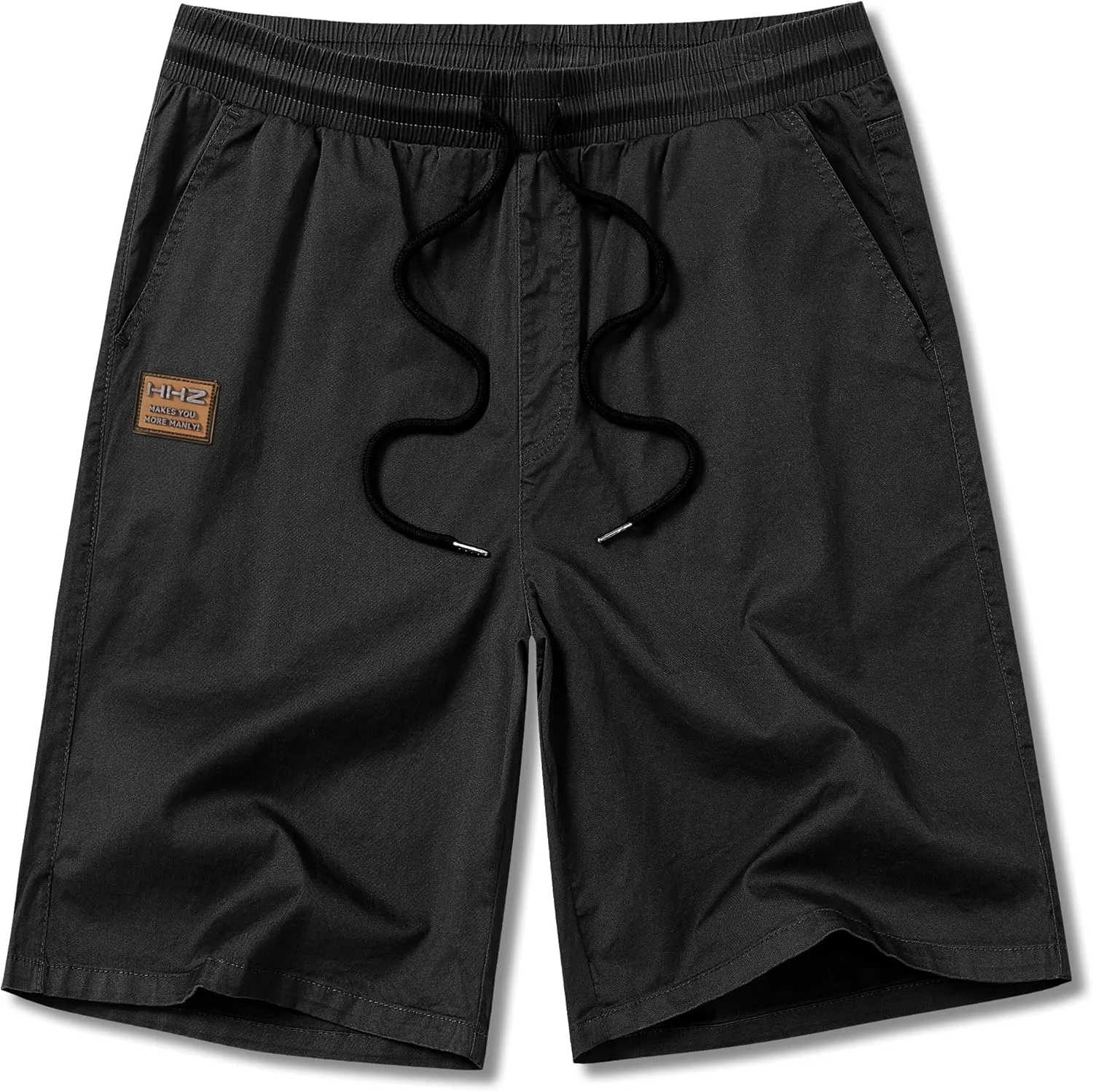 HHZ Men's Stretch Cotton Casual Dress Shorts Twill Stretch Summer Beach Chino Drawstring Work Shorts