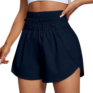 High Waisted Dolphin Athletic Running Shorts for Women Side Split Shorts Pocket Sporty Quick Dry Athletic Shorts