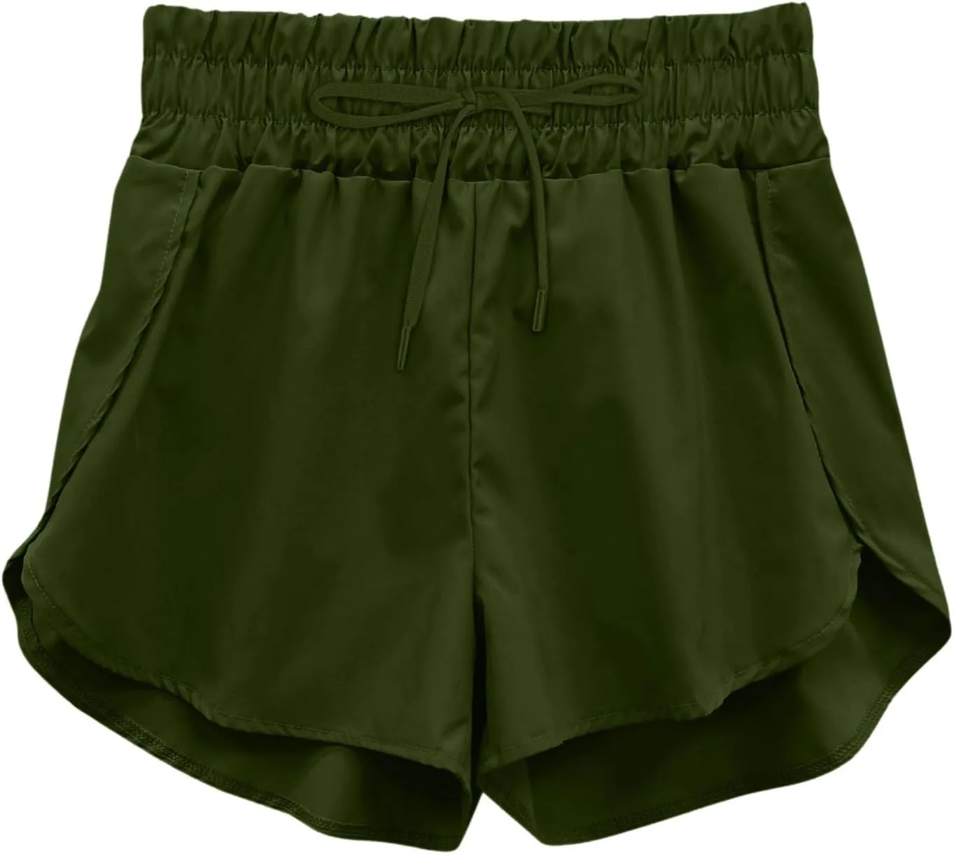 High Waisted Dolphin Athletic Running Shorts for Women Side Split Shorts Pocket Sporty Quick Dry Athletic Shorts