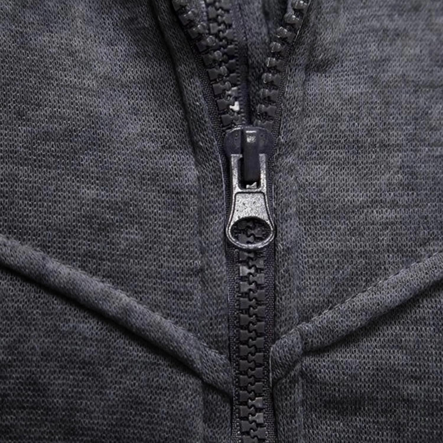 Hoodies For Men Casual Long Sleeve Zip Jacket Trendy Solid Color Coat Lightweight Drawstring Sport Outwear With Pocket