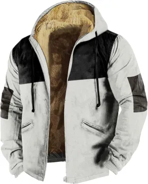 Hoodies for Men Heavyweight Fleece Sweatshirt Full Zip Up Thick Sherpa Lined Hooded Jacket Winter Warm Workout Coat