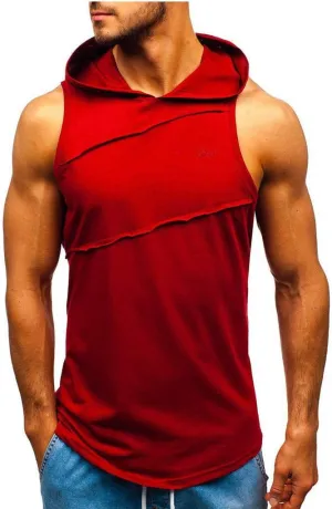 Hoodies for Men Men's Workout Hooded Tank Tops Bodybuilding Muscle Cut Off T Shirt Sleeveless Gym Hoodies T-Shirts Top