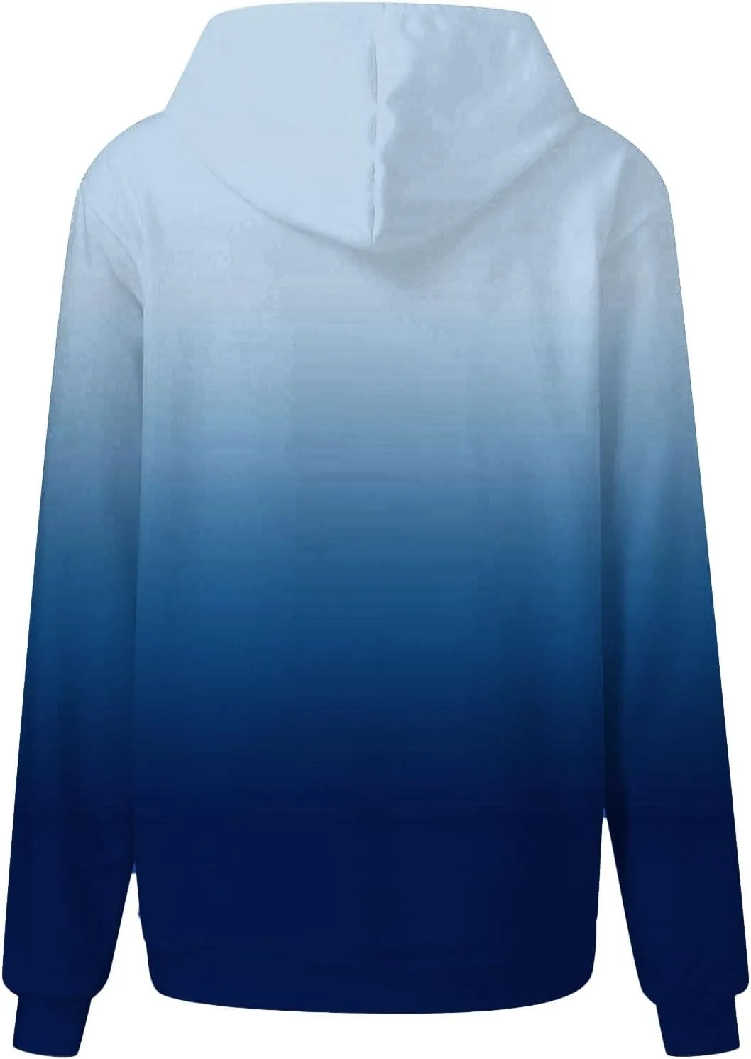 Hoodies For Women Long Sleeve Oversized Sweatshirts Trendy Gradient Graphic Print Sweatshirt with Pocket