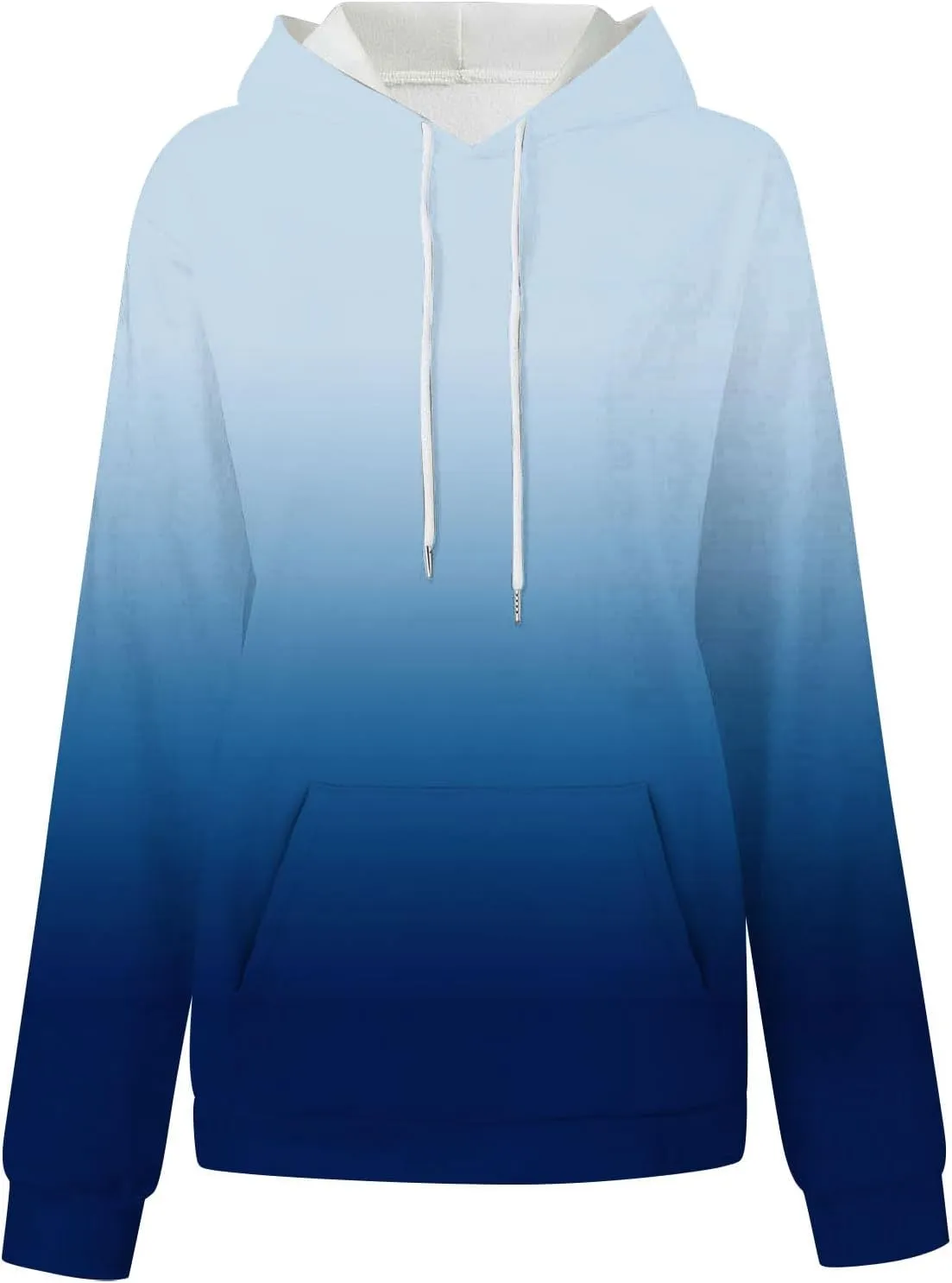 Hoodies For Women Long Sleeve Oversized Sweatshirts Trendy Gradient Graphic Print Sweatshirt with Pocket