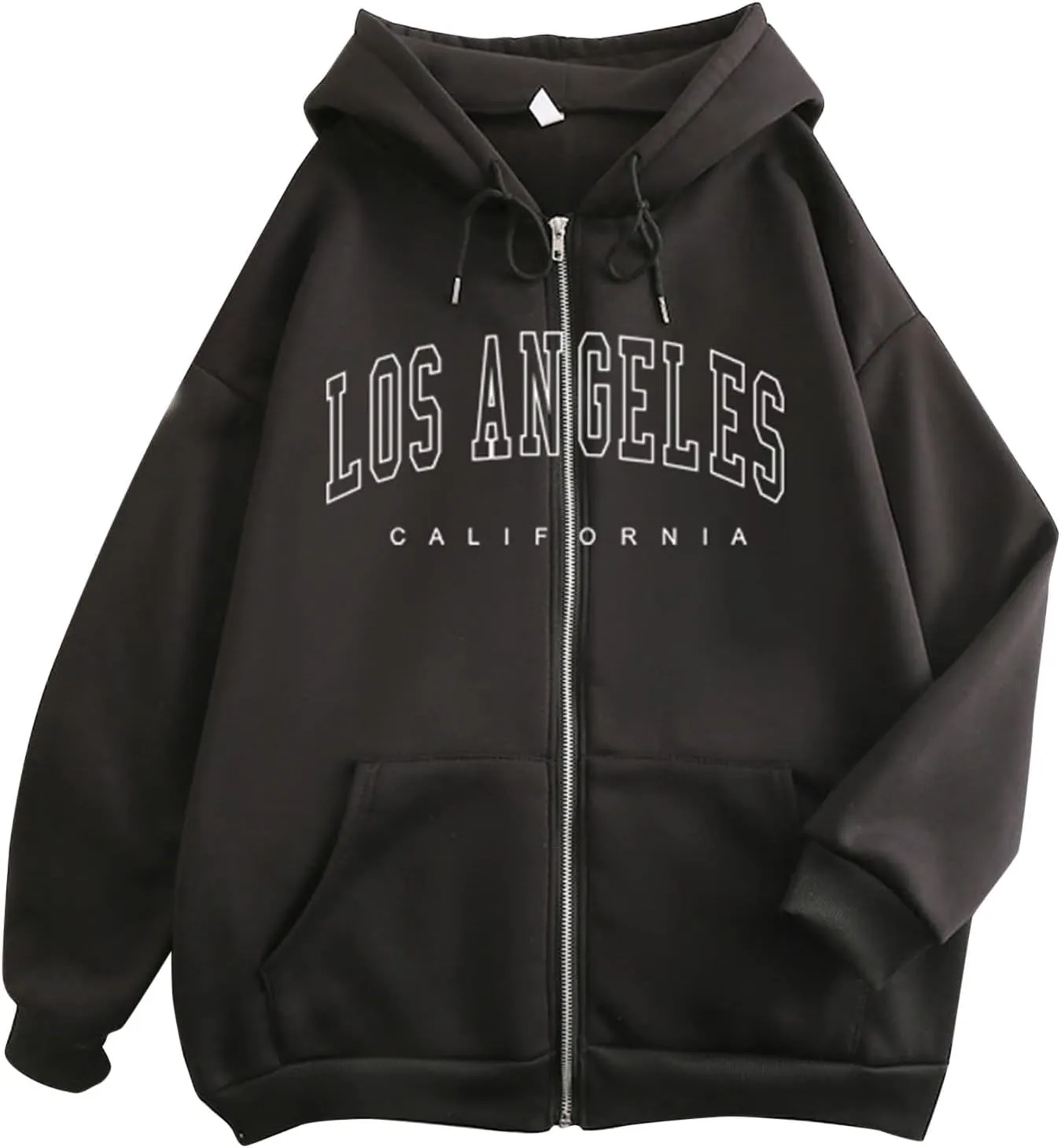 Hoodies for Women Pullover Losangeles Letter Print Hooded Sweatshirt with Pocket Long Sleeve Causal Fleece Tee Aesthetic Fall