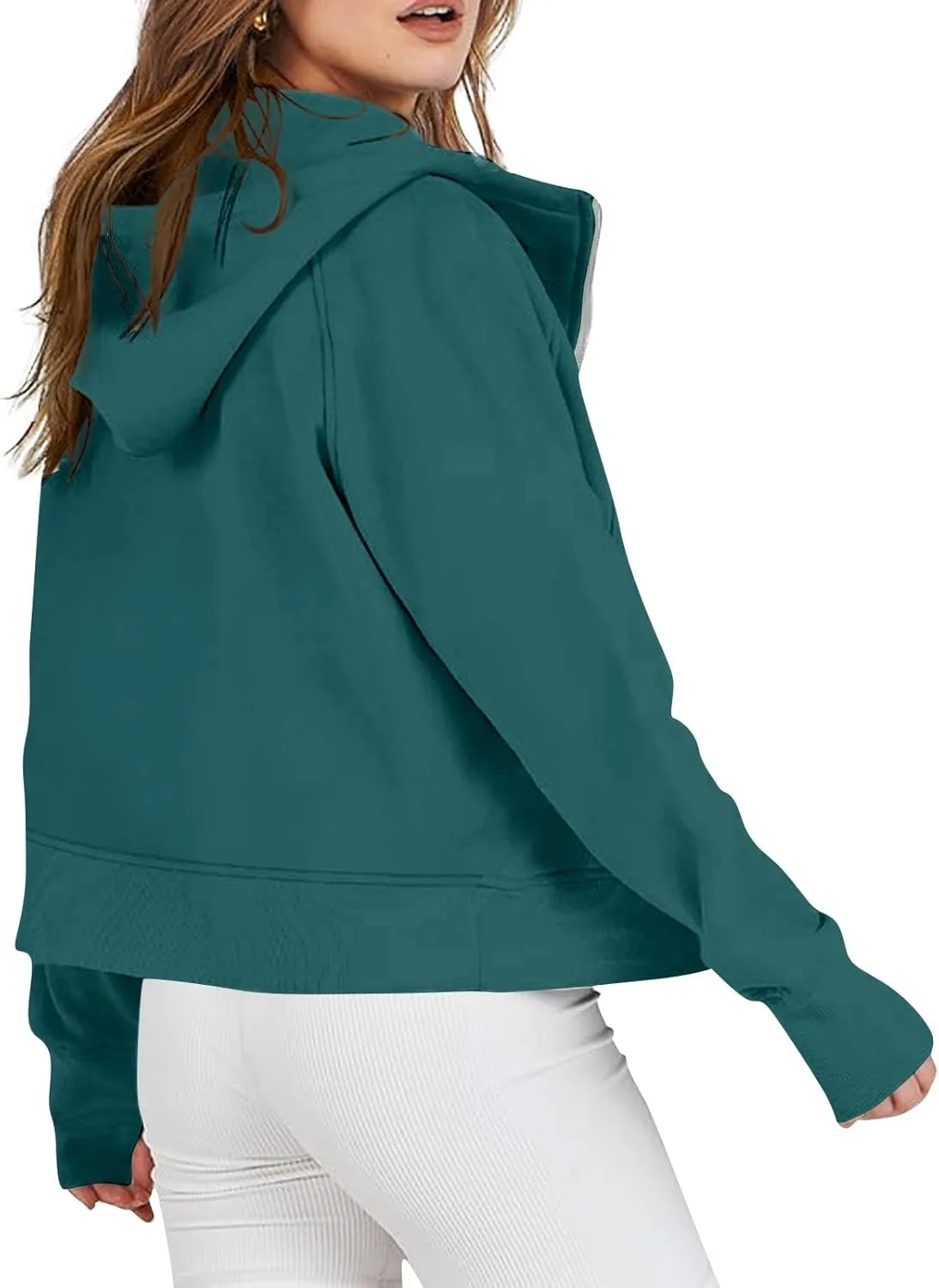 Hoodies Women Long Sleeve Zipper Hoodies Y2K Thumb Hole Tie Dye Fall Sweatshirts Jacket Tunic Pullover With Pocket
