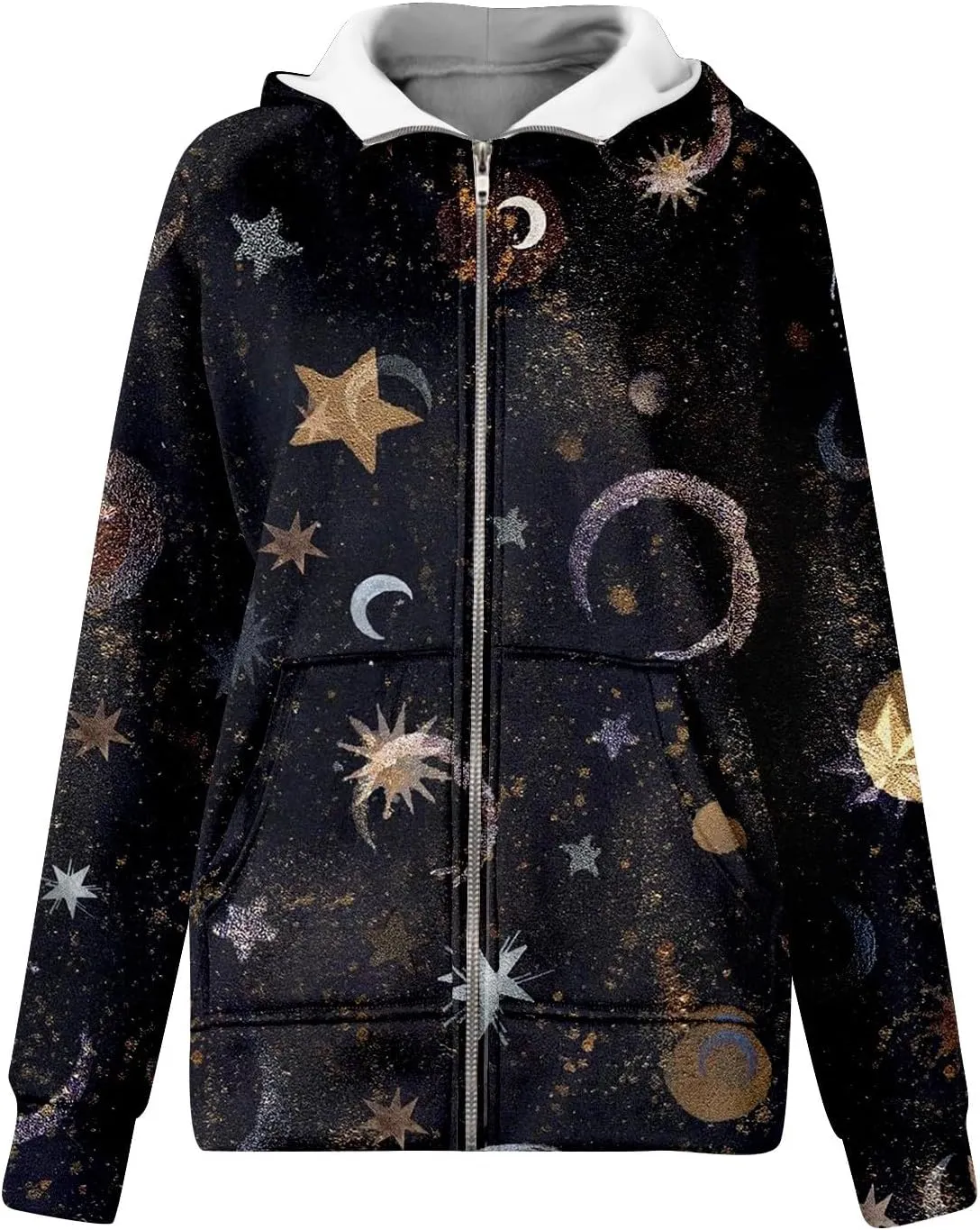 Hoodies Women Long Sleeve Zipper Hoodies Y2K Thumb Hole Tie Dye Fall Sweatshirts Jacket Tunic Pullover With Pocket