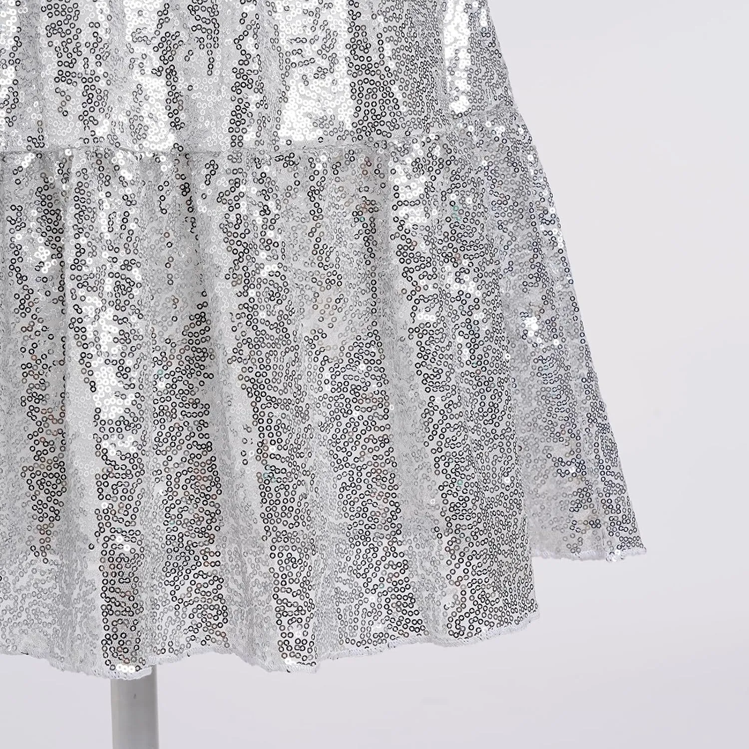 IDOPIP Flower Girl Sequin Ruffle Tutu Dress for Kids Wedding Pageant Party Formal Gown Princess Birthday Communion Dresses