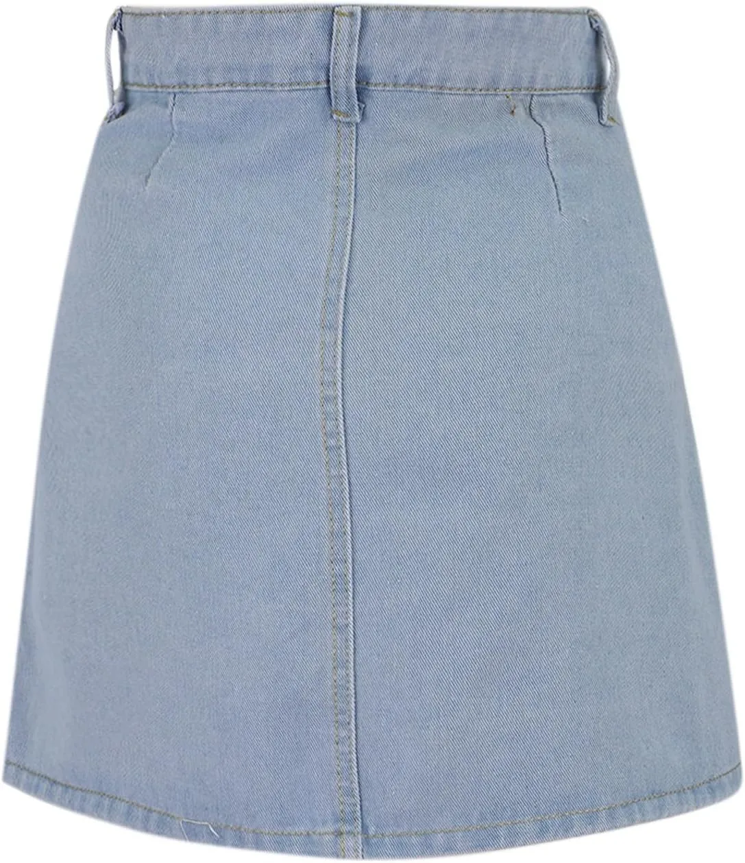 Jean Skirts for Women Denim High Waisted Trendy Stretchy Button Front Short Pencil Skirt with Patch Summer Fashion