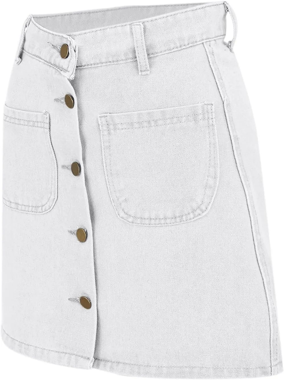 Jean Skirts for Women Denim High Waisted Trendy Stretchy Button Front Short Pencil Skirt with Patch Summer Fashion