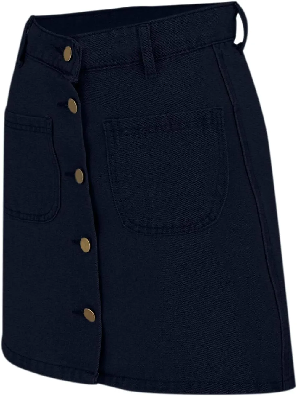 Jean Skirts for Women Denim High Waisted Trendy Stretchy Button Front Short Pencil Skirt with Patch Summer Fashion