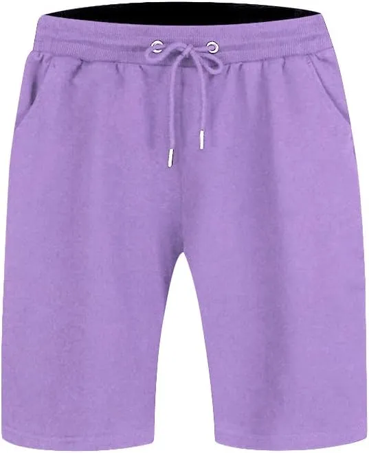 JEsilunmaMY Men's Stretch Running Shorts Elastic Waist Drawstring Cotton Lounge Shorts Summer Terry Athletic Jogger Shorts