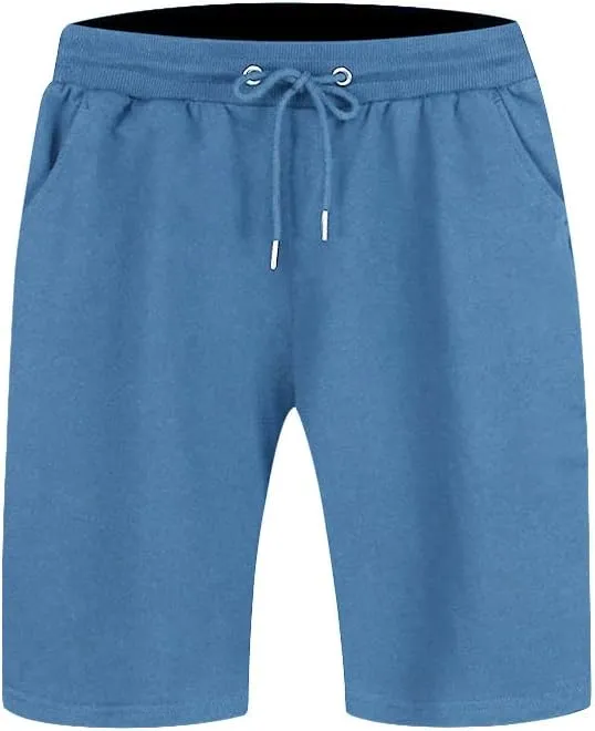 JEsilunmaMY Men's Stretch Running Shorts Elastic Waist Drawstring Cotton Lounge Shorts Summer Terry Athletic Jogger Shorts