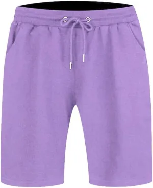 JEsilunmaMY Men's Stretch Running Shorts Elastic Waist Drawstring Cotton Lounge Shorts Summer Terry Athletic Jogger Shorts
