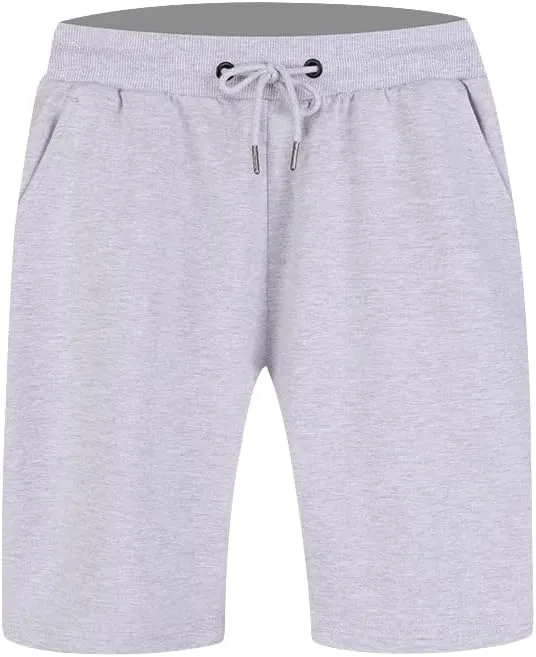 JEsilunmaMY Men's Stretch Running Shorts Elastic Waist Drawstring Cotton Lounge Shorts Summer Terry Athletic Jogger Shorts