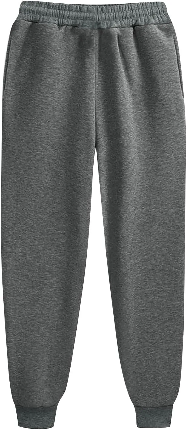Jogger Sweatpants Women Baggy Drawstring High Waisted Fleece Joggers Winter Athletic Jogging Pants with Pockets