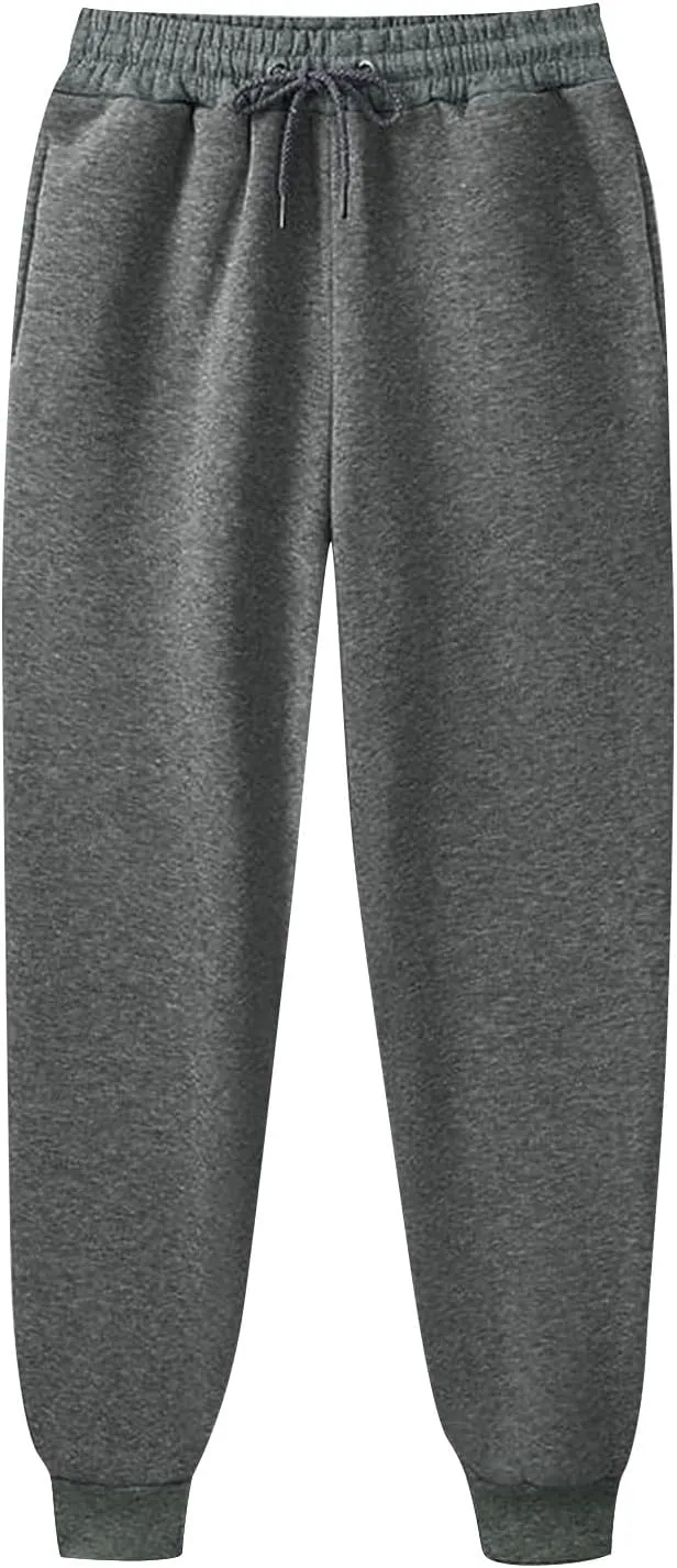 Jogger Sweatpants Women Baggy Drawstring High Waisted Fleece Joggers Winter Athletic Jogging Pants with Pockets