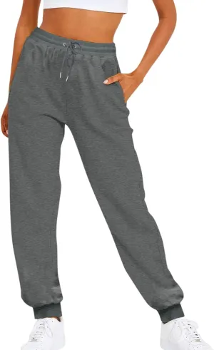 Jogger Sweatpants Women Baggy Drawstring High Waisted Fleece Joggers Winter Athletic Jogging Pants with Pockets