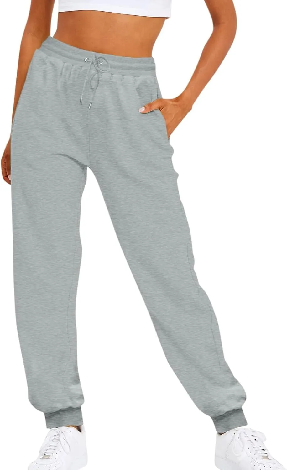Jogger Sweatpants Women Baggy Drawstring High Waisted Fleece Joggers Winter Athletic Jogging Pants with Pockets
