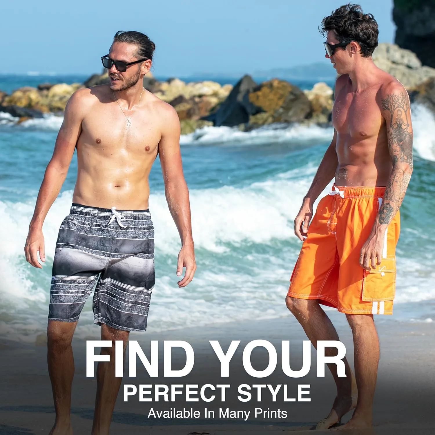 Kanu Surf Men's Barracuda Swim Trunks, 9" Inseam (Regular & Extended Sizes)