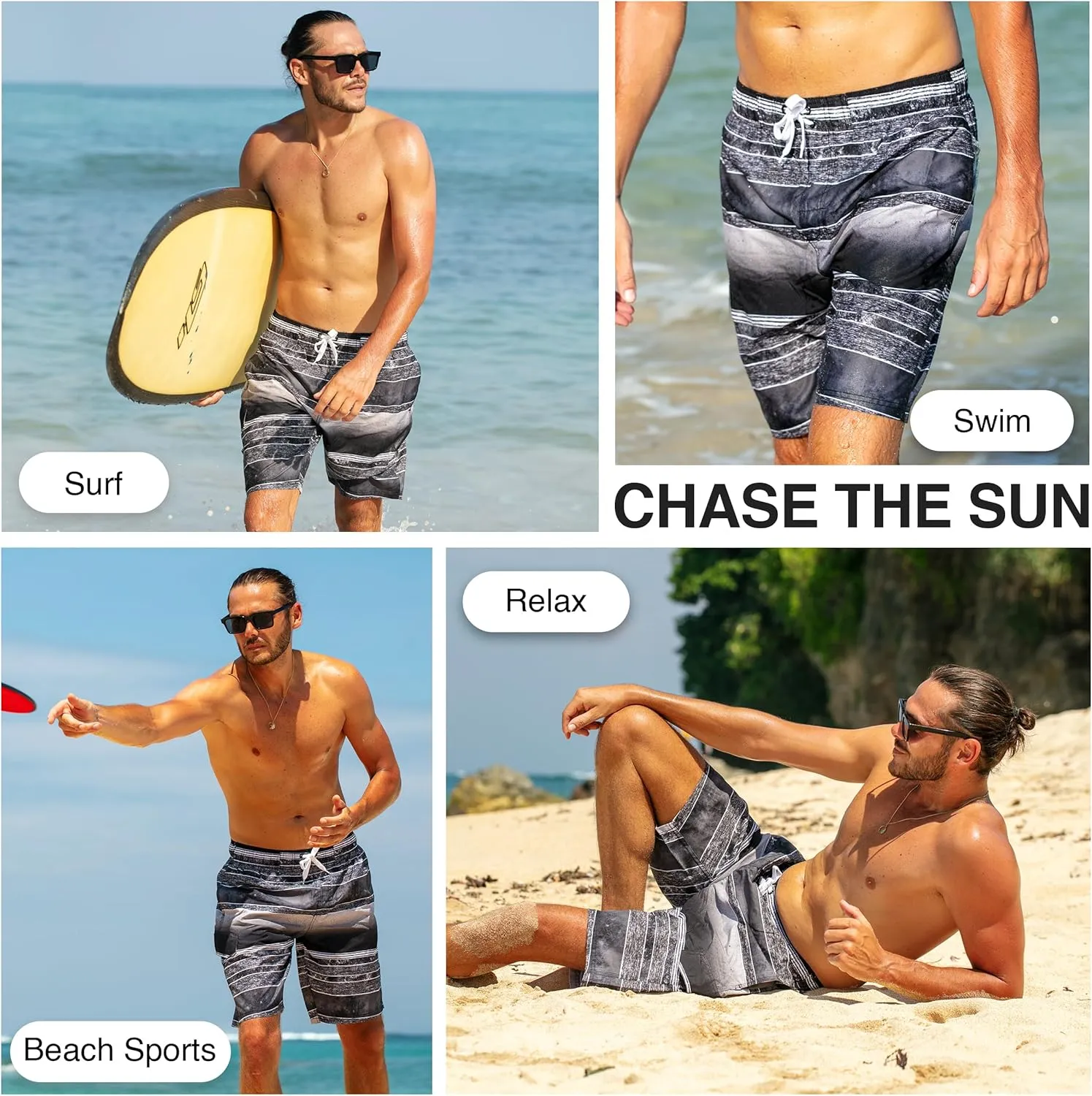 Kanu Surf Men's Barracuda Swim Trunks, 9" Inseam (Regular & Extended Sizes)